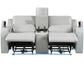 Luna Home Cinema Power Reclining Console Loveseat, Ice Vegan Leather