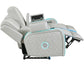Luna Home Cinema Power Reclining Console Loveseat, Ice Vegan Leather