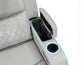 Luna Home Cinema Power Reclining Console Loveseat, Ice Vegan Leather