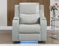 Luna Home Cinema Power Recliner, Ice Vegan Leather