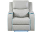 Luna Home Cinema Power Recliner, Ice Vegan Leather