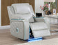 Luna Home Cinema Power Recliner, Ice Vegan Leather