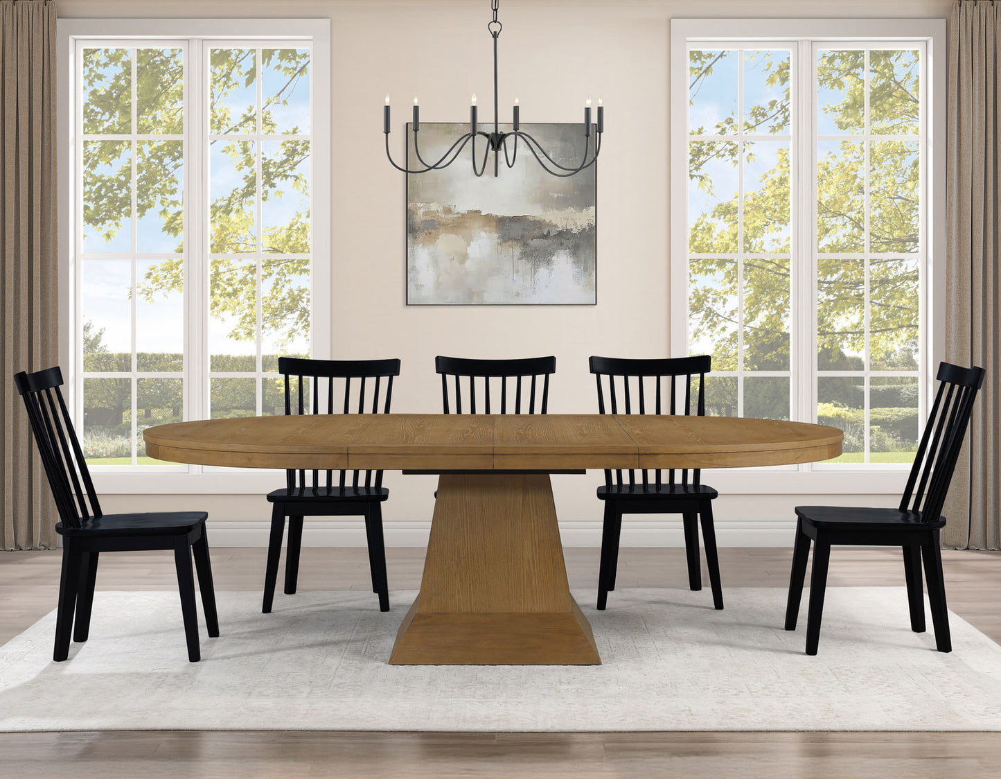 Vaughn Black Modern Windsor Side Chair