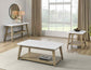 Vida, End Table, White Marble Top, Blonde