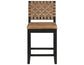 Reid Saddle Brown Camel Vegan Leather 24″ Counter Chair, Black Finish