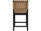 Reid Saddle Brown Camel Vegan Leather 24″ Counter Chair, Black Finish