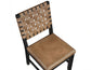 Reid Saddle Brown Camel Vegan Leather 24″ Counter Chair, Black Finish