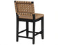 Reid Saddle Brown Camel Vegan Leather 24″ Counter Chair, Black Finish