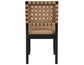 Reid Saddle Brown Vegan Leather Side Chair, Black Finish
