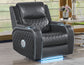 Luna Home Cinema Power Recliner, Charcoal Vegan Leather