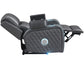 Luna Home Cinema Power Recliner, Charcoal Vegan Leather
