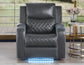 Luna Home Cinema Power Recliner, Charcoal Vegan Leather