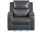 Luna Home Cinema Power Recliner, Charcoal Vegan Leather