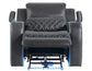 Luna Home Cinema Power Recliner, Charcoal Vegan Leather