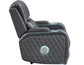 Luna Home Cinema Power Recliner, Charcoal Vegan Leather