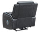 Luna Home Cinema Power Recliner, Charcoal Vegan Leather