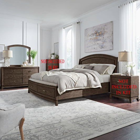 Queen Panel Storage Bed, Dresser & Mirror