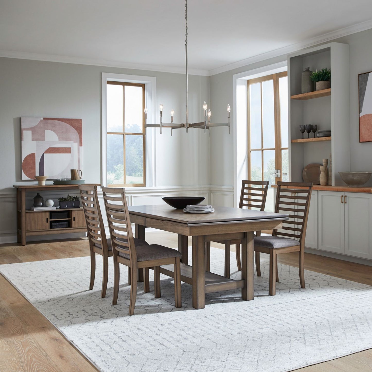 5 Piece Trestle Table Set