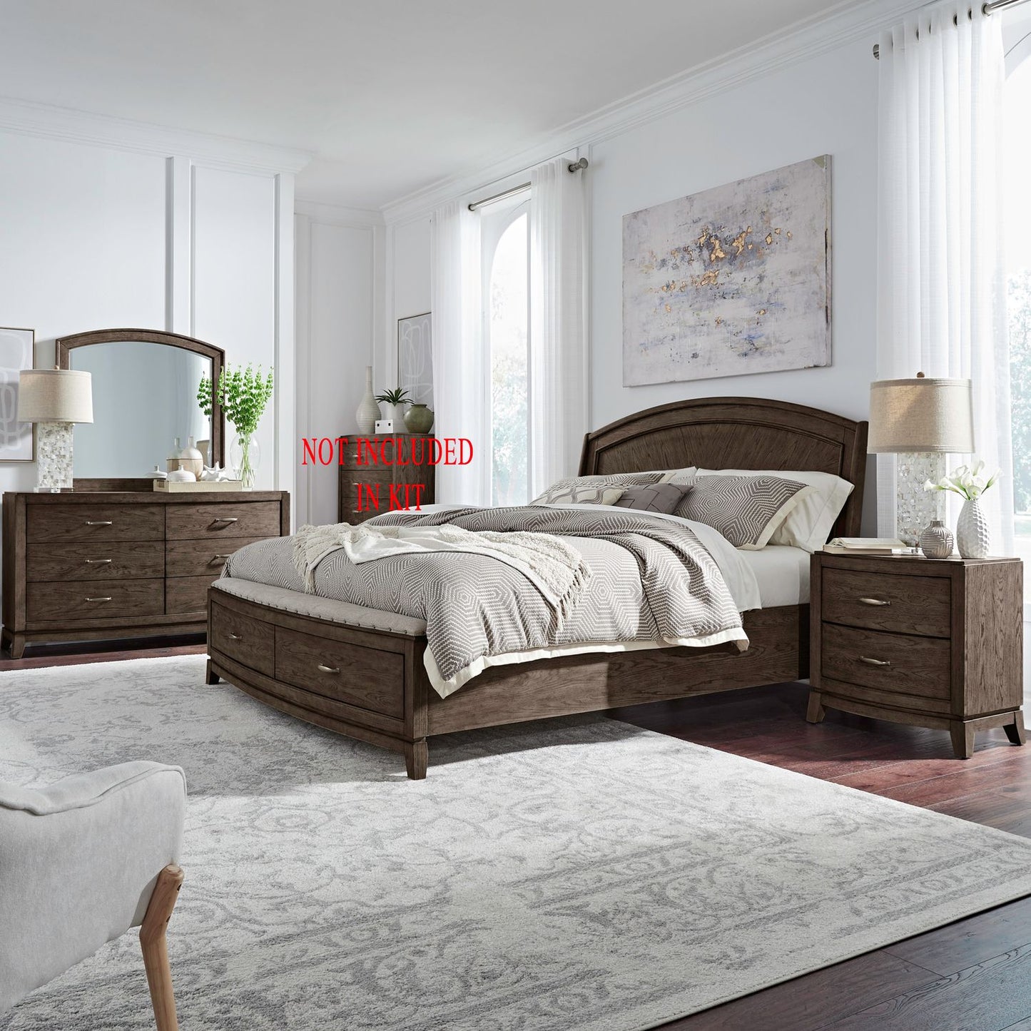 Queen Panel Storage Bed, Dresser & Mirror, Night Stand - Discount Furniture Connection