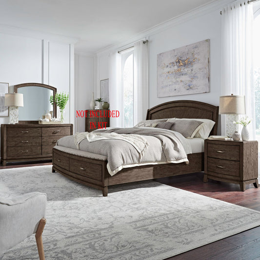 Queen Panel Storage Bed, Dresser & Mirror, Night Stand - Discount Furniture Connection