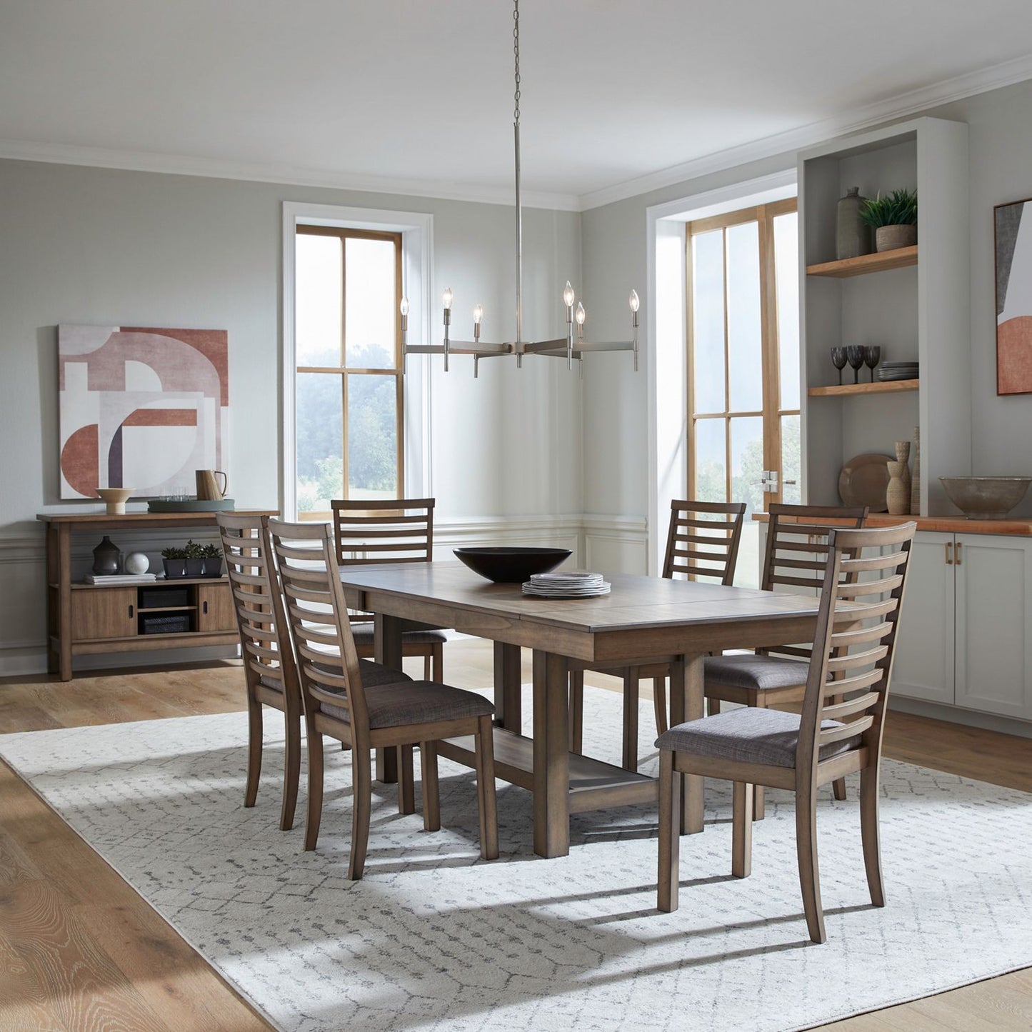 7 Piece Trestle Table Set