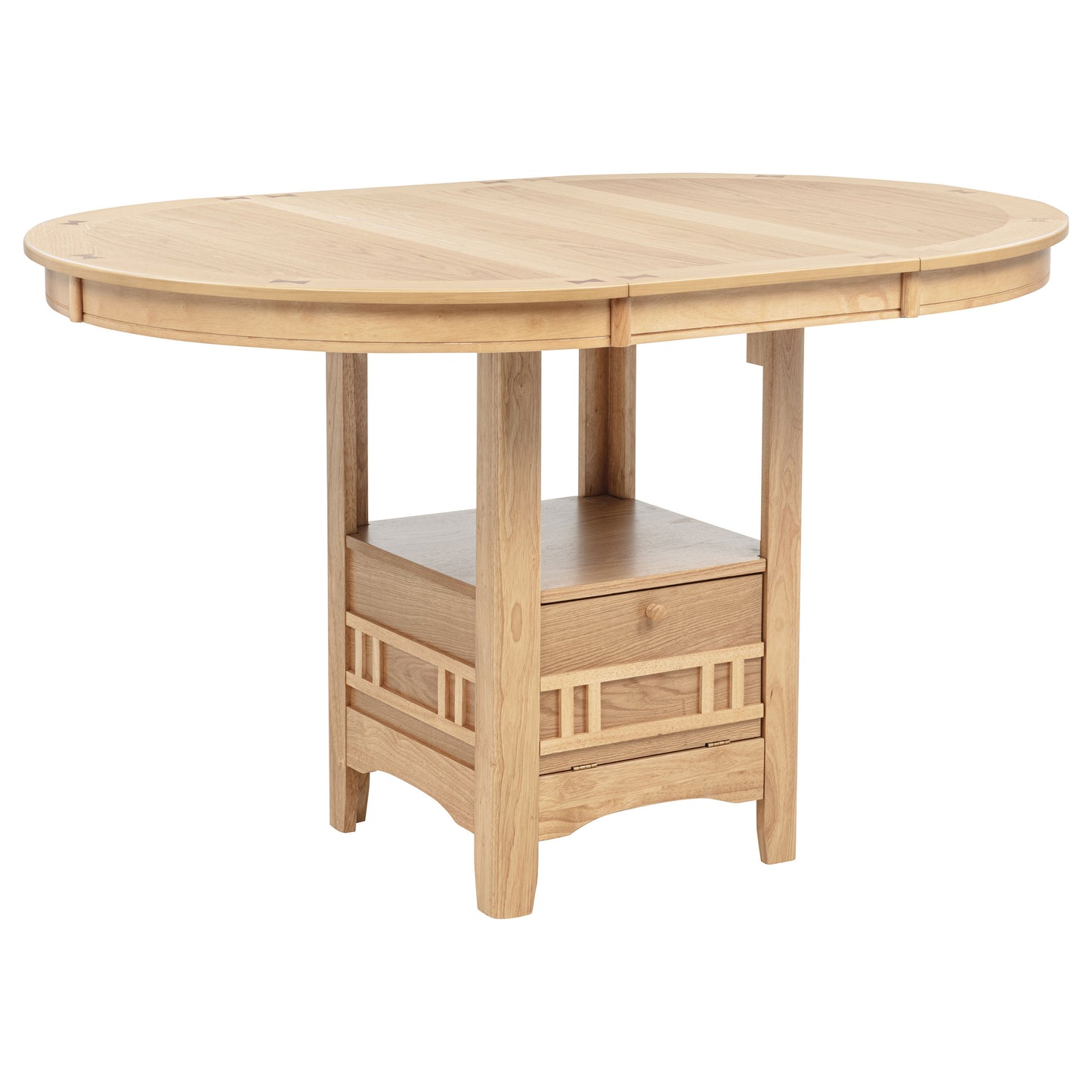 Lavon Oval 60-inch Counter Height Extension Dining Table Light Oak