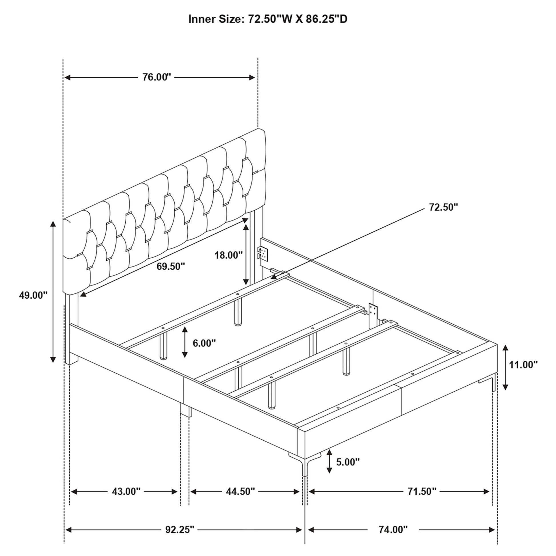 Kendall Upholstered California King Panel Bed White - Discount Furniture Connection