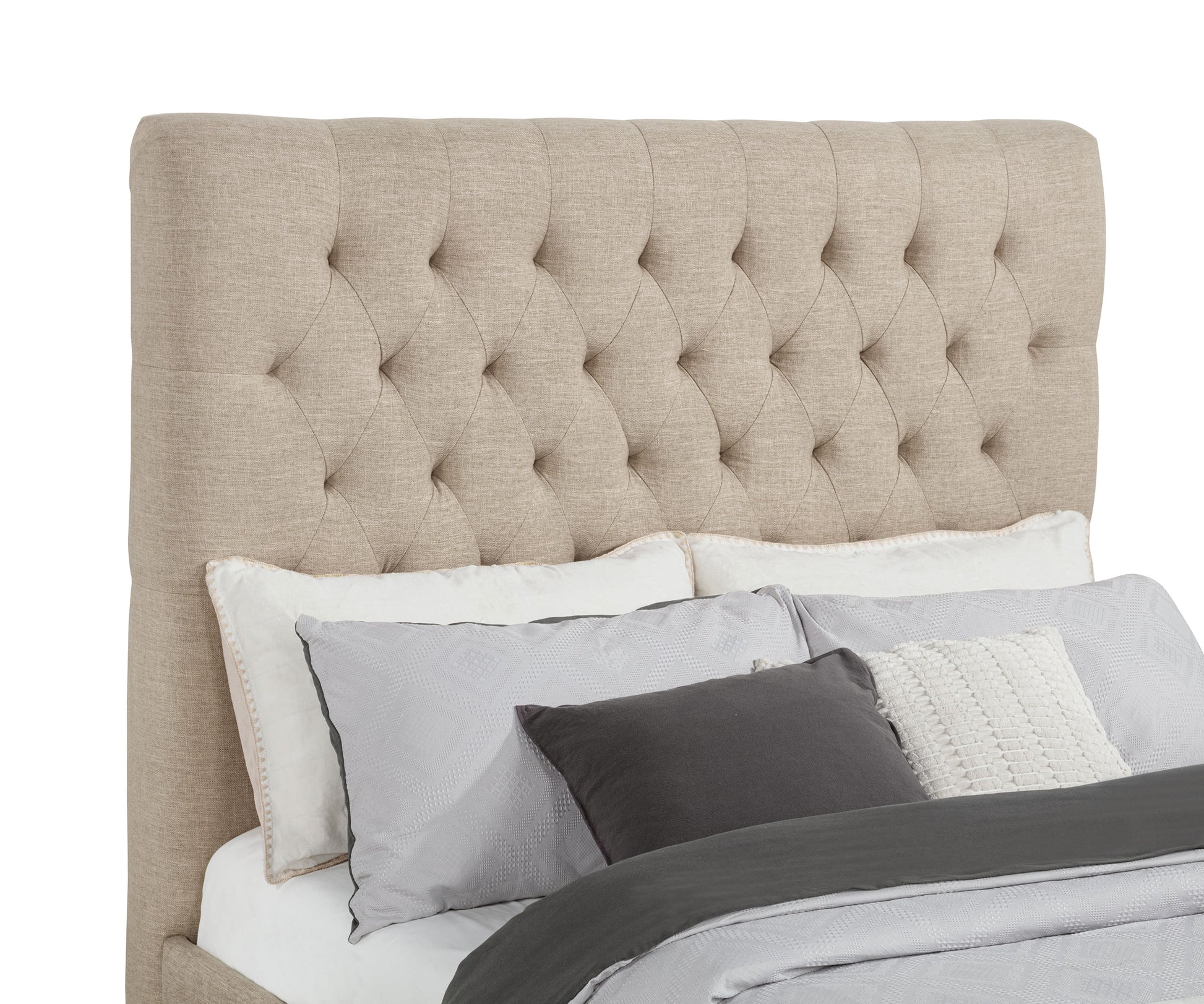 Chloe Upholstered Full Panel Bed Oatmeal - Discount Furniture Connection
