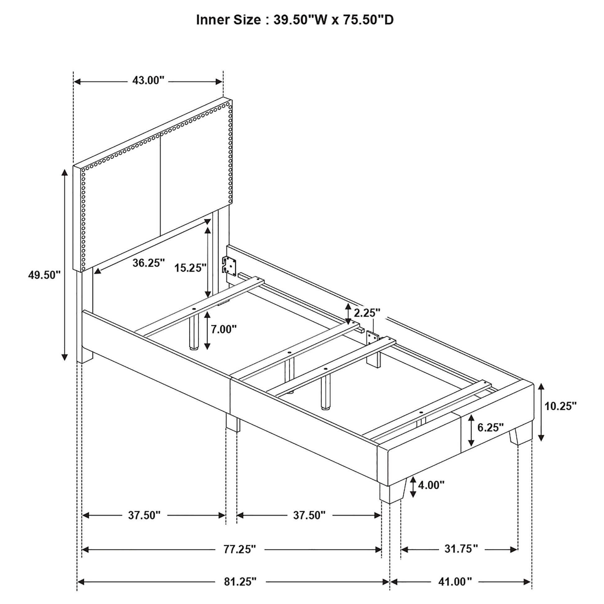Boyd Upholstered Twin Panel Bed Ivory - Discount Furniture Connection