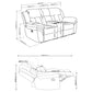 Bahrain Upholstered Motion Loveseat Charcoal - Discount Furniture Connection