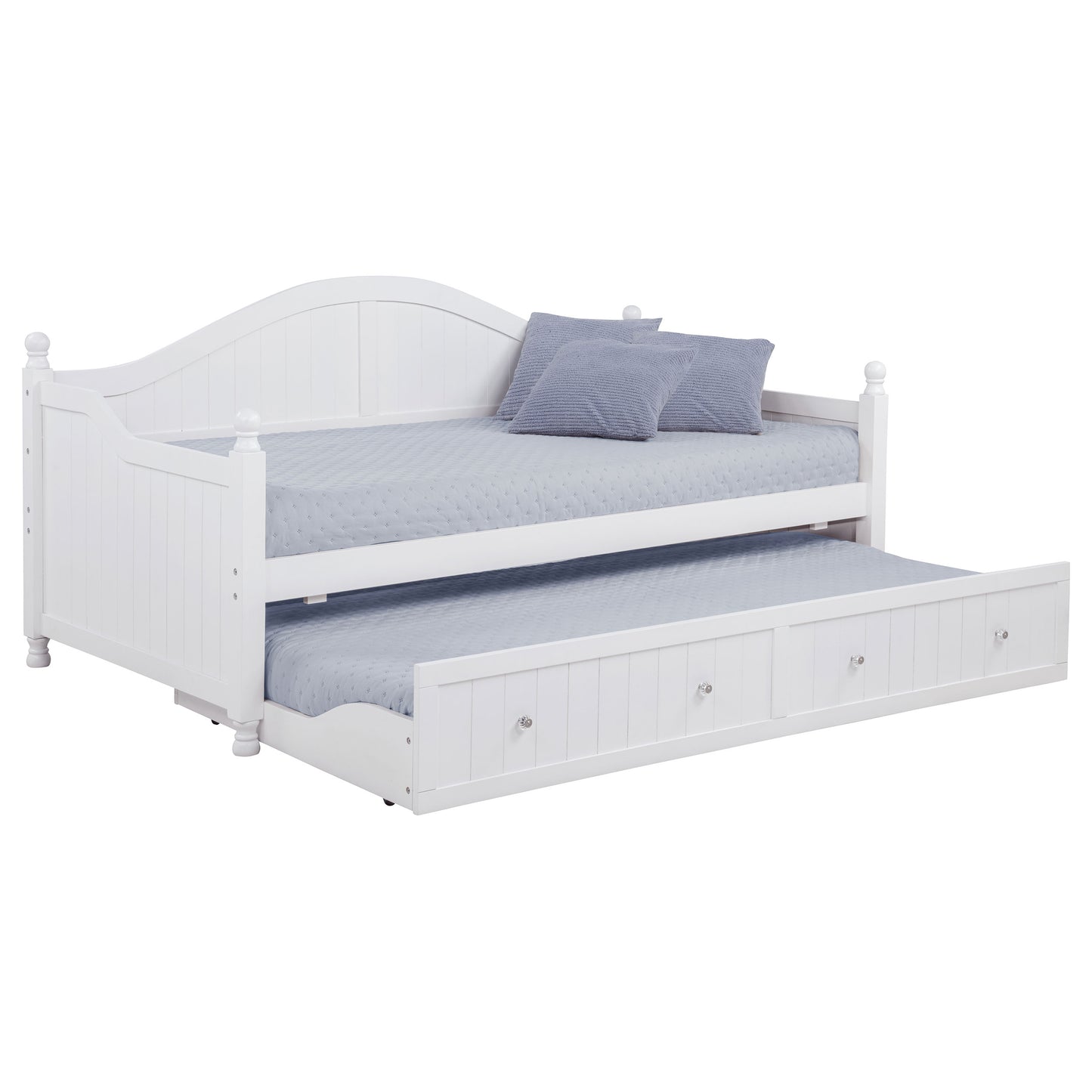 Julie Ann Wood Twin Daybed with Trundle White - Discount Furniture Connection