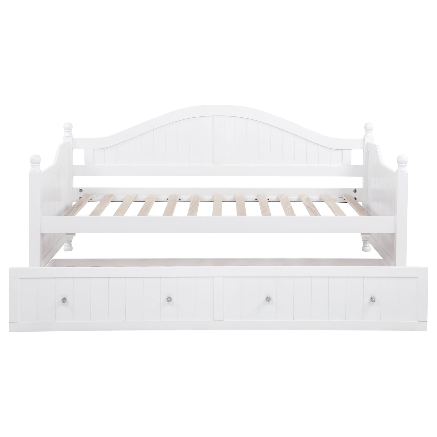 Julie Ann Wood Twin Daybed with Trundle White - Discount Furniture Connection