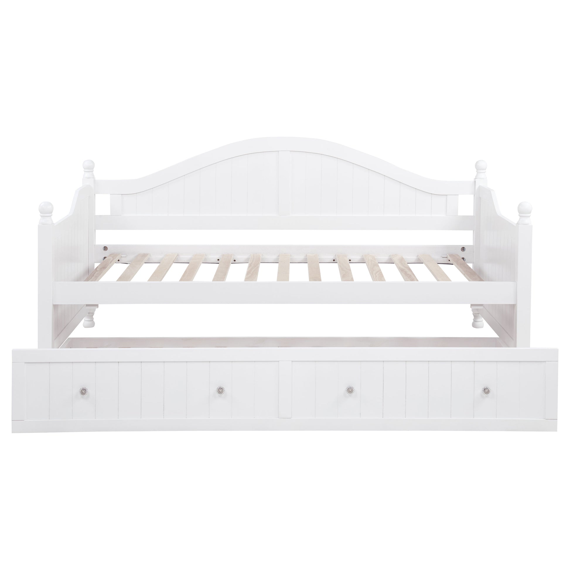 Julie Ann Wood Twin Daybed with Trundle White - Discount Furniture Connection