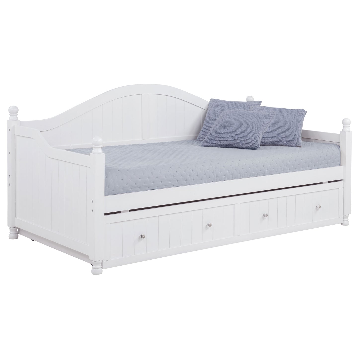 Julie Ann Wood Twin Daybed with Trundle White - Discount Furniture Connection
