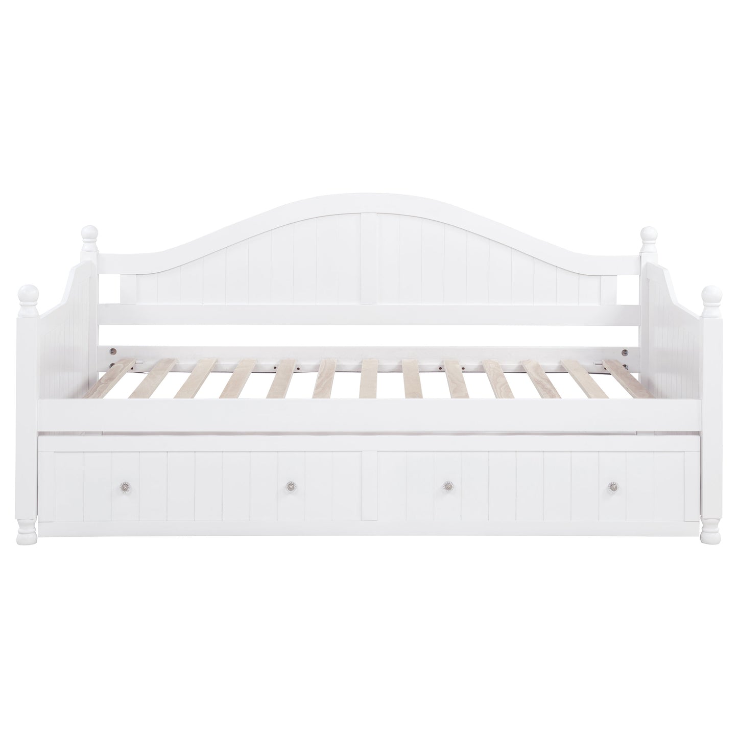 Julie Ann Wood Twin Daybed with Trundle White - Discount Furniture Connection
