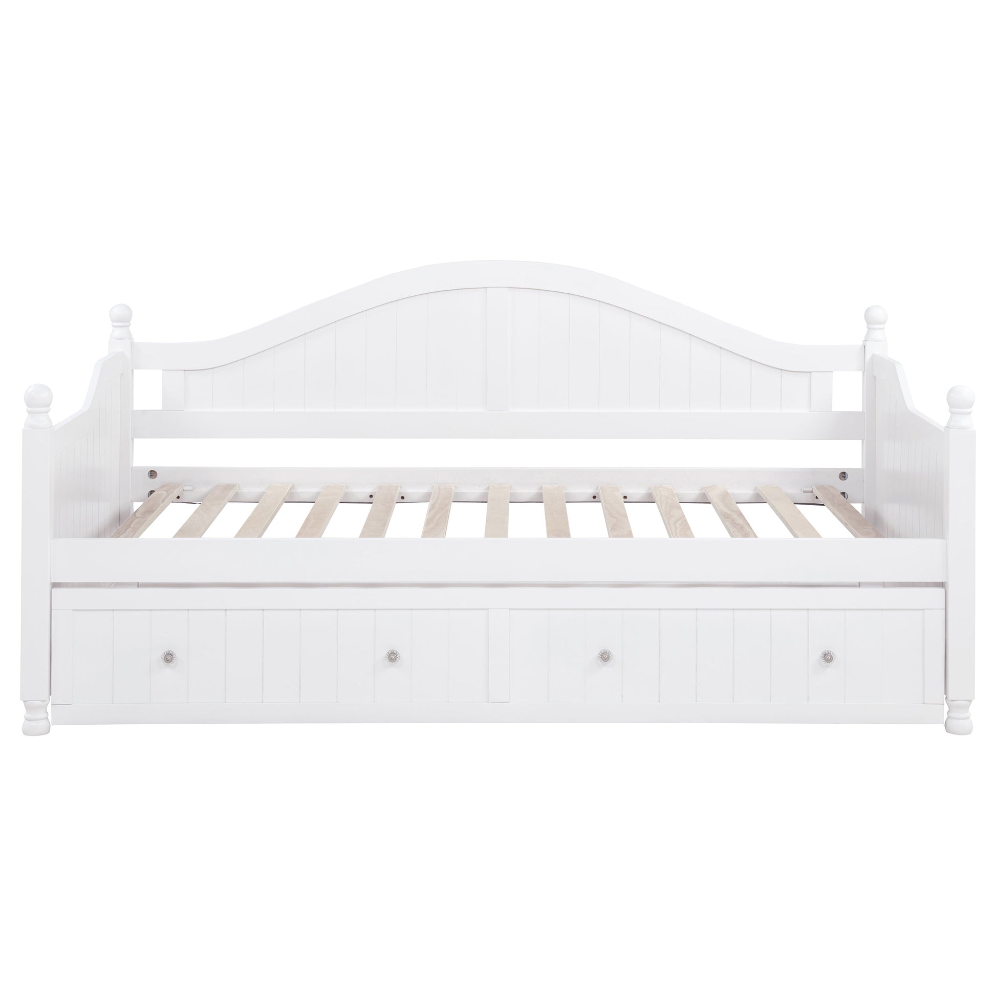 Julie Ann Wood Twin Daybed with Trundle White - Discount Furniture Connection