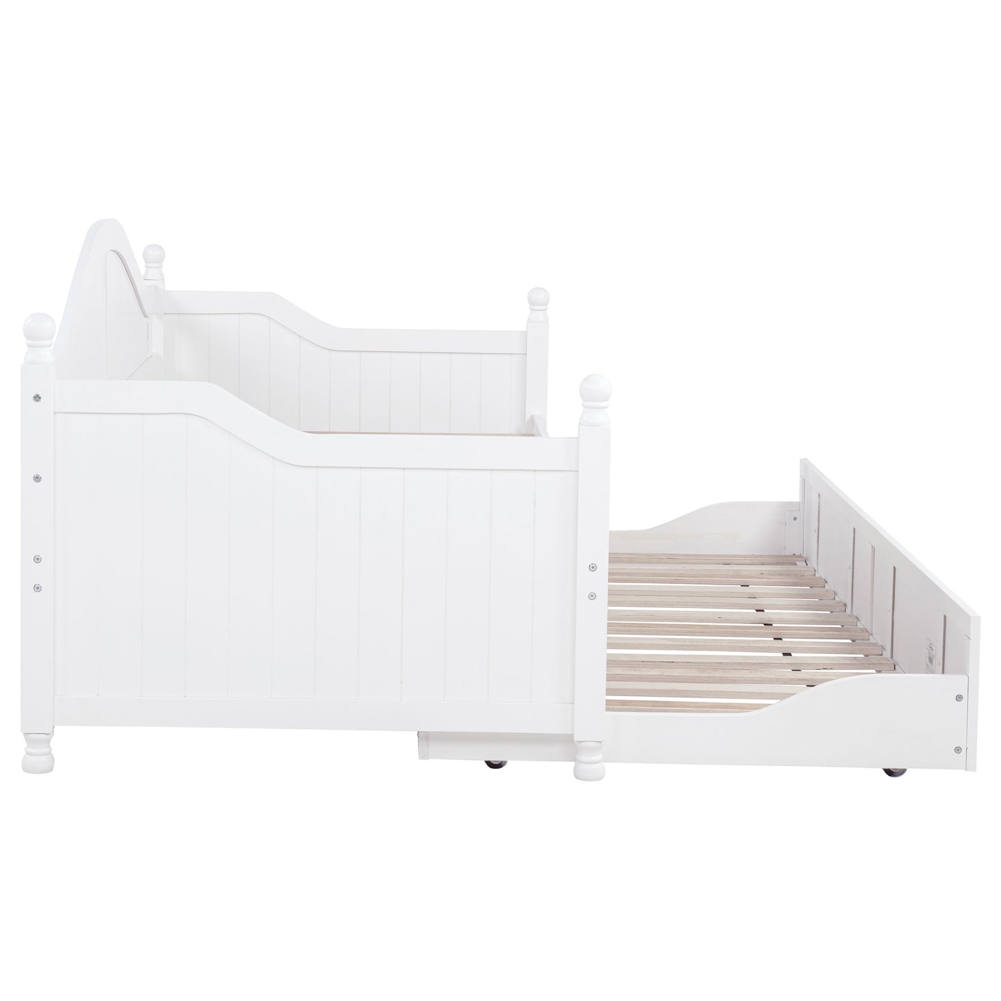 Julie Ann Wood Twin Daybed with Trundle White - Discount Furniture Connection