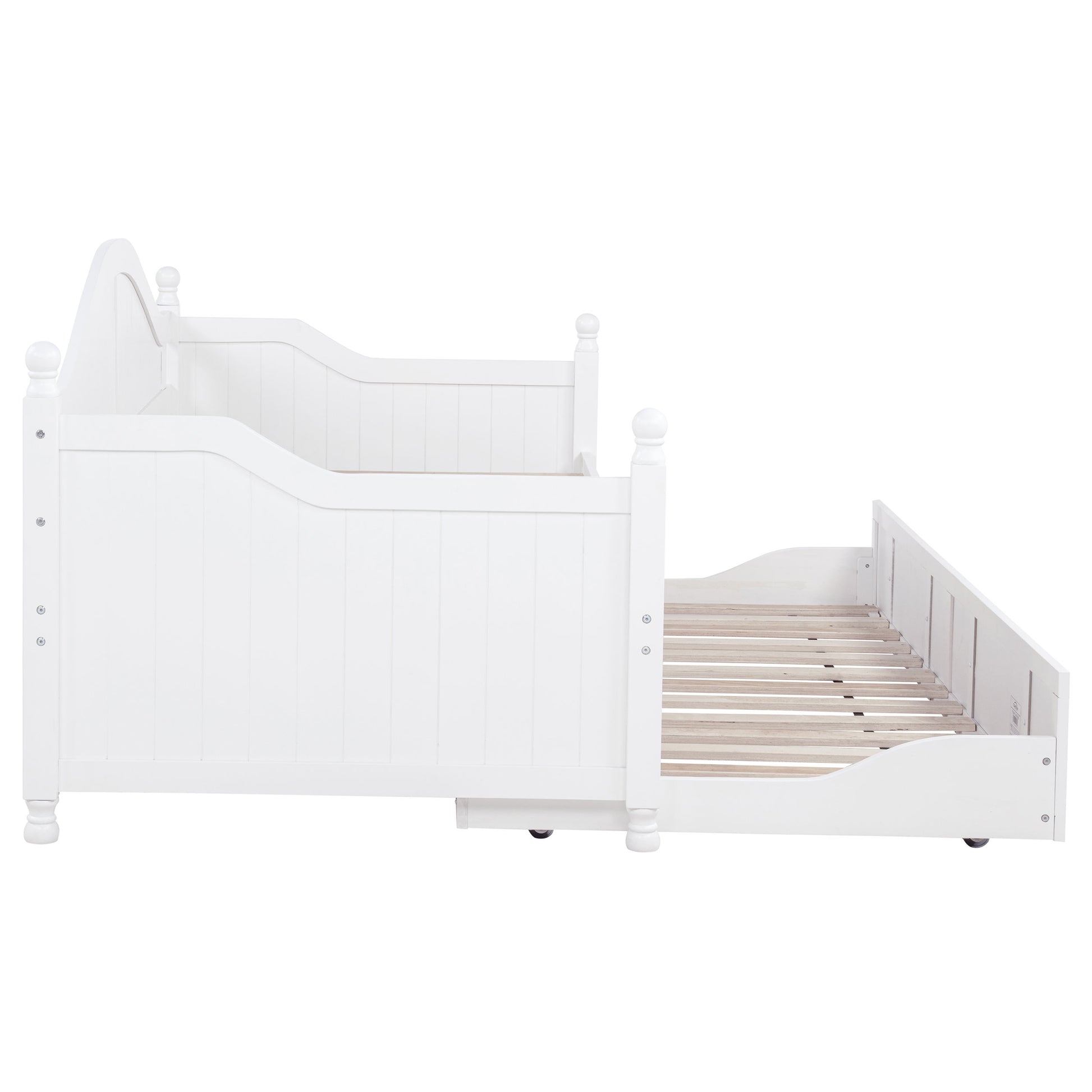 Julie Ann Wood Twin Daybed with Trundle White - Discount Furniture Connection