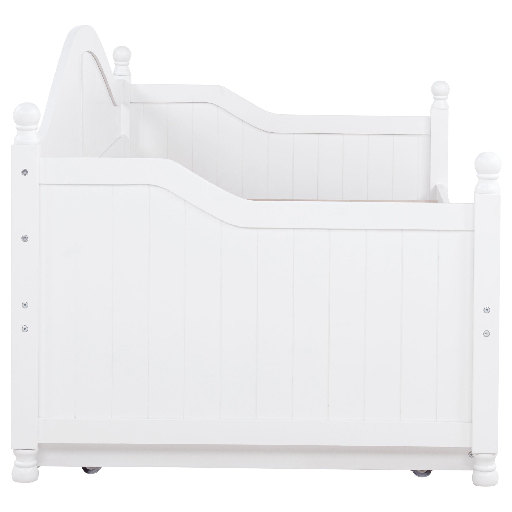 Julie Ann Wood Twin Daybed with Trundle White - Discount Furniture Connection