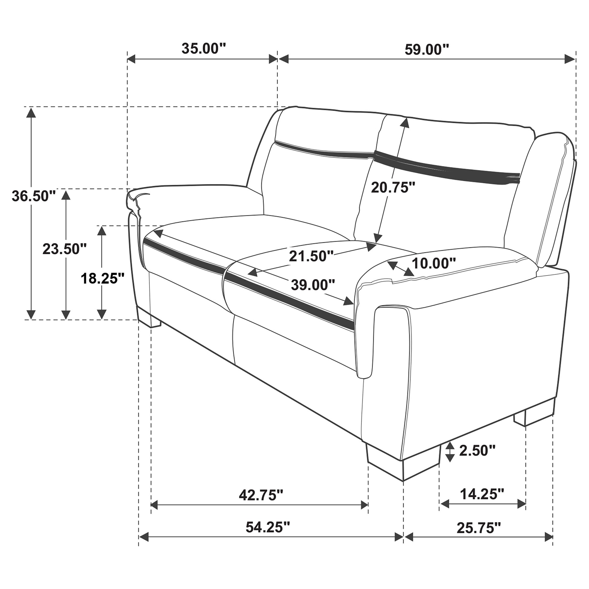 Arabella 2-piece Upholstered Padded Arm Sofa Set Grey - Discount Furniture Connection