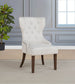 Baney Fabric Upholstered Dining Side Chair Cream and Dark Oak