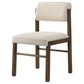 Kehoe Upholstered Dining Side Chair Cream and Walnut (Set of 2)