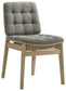 Redbridge Velvet Upholstered Side Chair Grey and Natural Oak (Set of 2)
