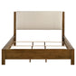 Adderley California King Wood Panel Bed Cream and Warm Brown