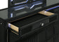 Ravenne 4-piece Velvet Upholstered Queen LED Bedroom Set Black