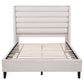 Leslie Upholstered Tufted Full Wingback Platform Bed Beige