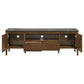 Bradley 63-inch 2-Door SmartTop TV Stand Smokey Grey and Brown
