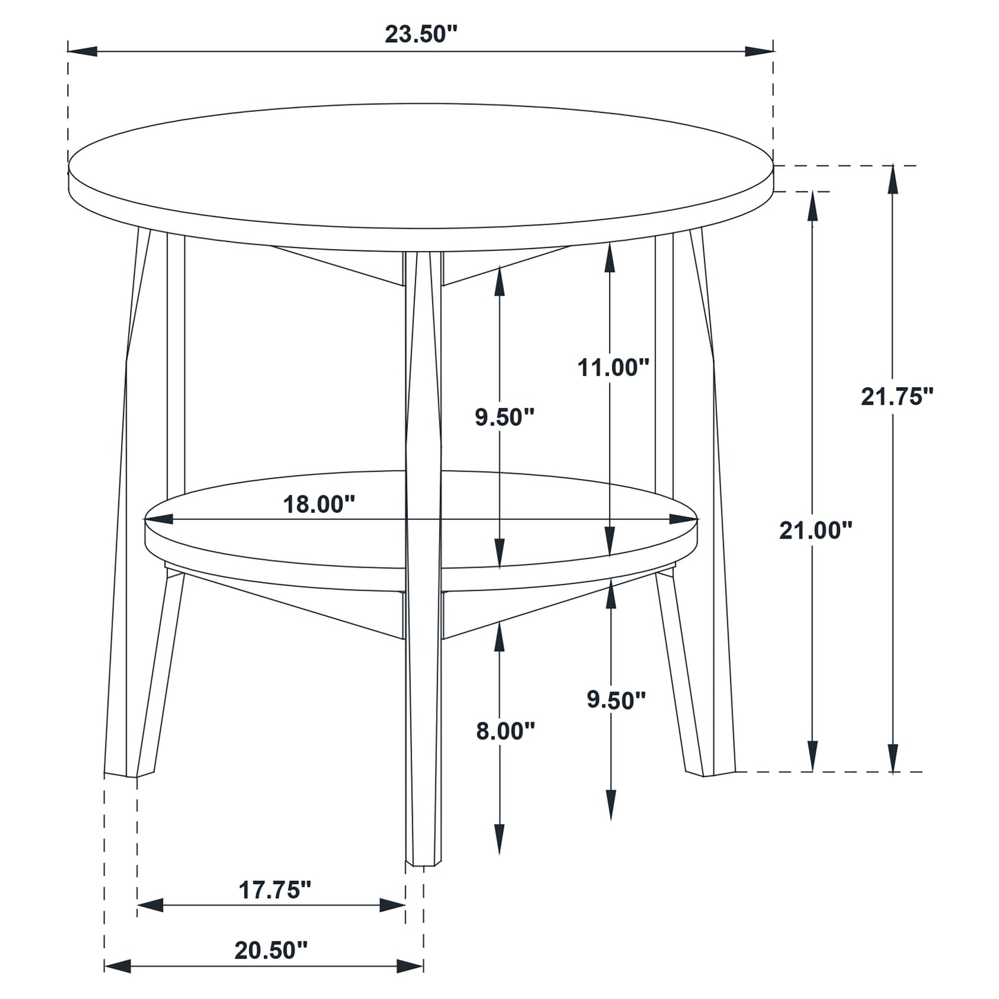 Bradley 2-Piece Round SmartTop Coffee Table Set Smokey Grey and Brown