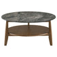 Bradley 3-Piece Round SmartTop Coffee Table Set Smokey Grey and Brown