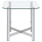 Cronin 3-piece Tempered Glass Top Coffee Table Set Chrome